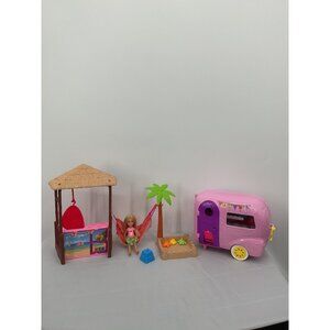 Barbie Chelsea Tiki Camper Set With Accessories & Doll